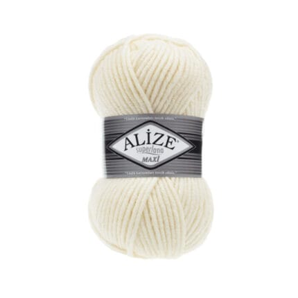 alize superlana maxi – dickes garn – farbe 01 cream